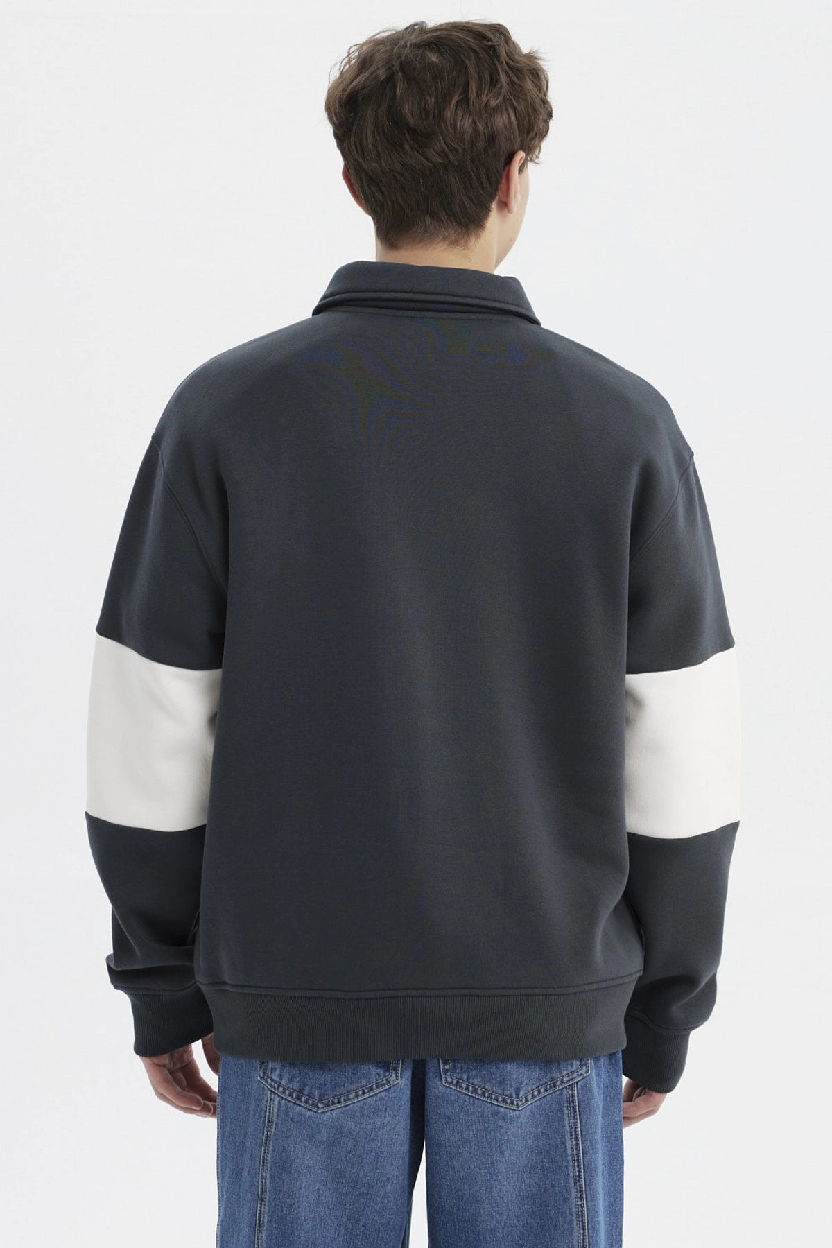Polerón Hombre Slim Cuello Polo Marengo