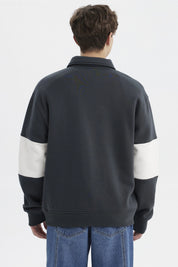 Polerón Hombre Slim Cuello Polo Marengo