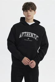 Polerón Hombre Slim Con Gorro Negro