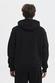 Polerón Hombre Slim Con Gorro Negro