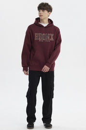 Polerón Hombre Slim Con Gorro Burdeo