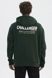 Polerón Hombre Slim Con Gorro Verde