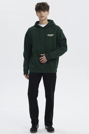 Polerón Hombre Slim Con Gorro Verde