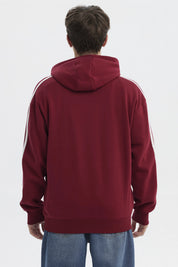 Polerón Hombre Slim Con Gorro Burdeo