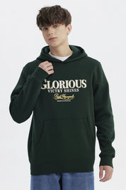 Polerón Hombre Slim Con Gorro Verde