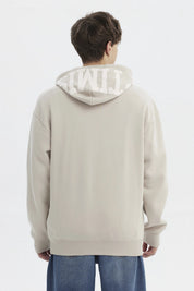 Polerón Hombre Slim Con Gorro Beige Oscuro