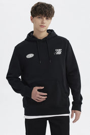 Polerón Hombre Slim Con Gorro Negro