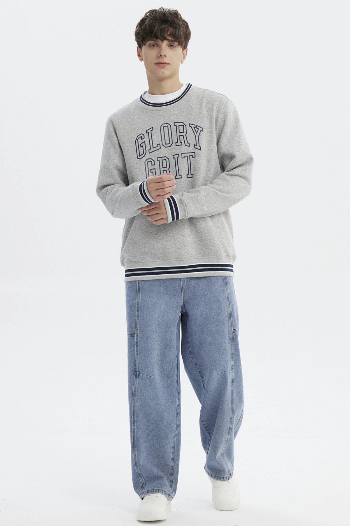Polerón Hombre Slim Gris Melange