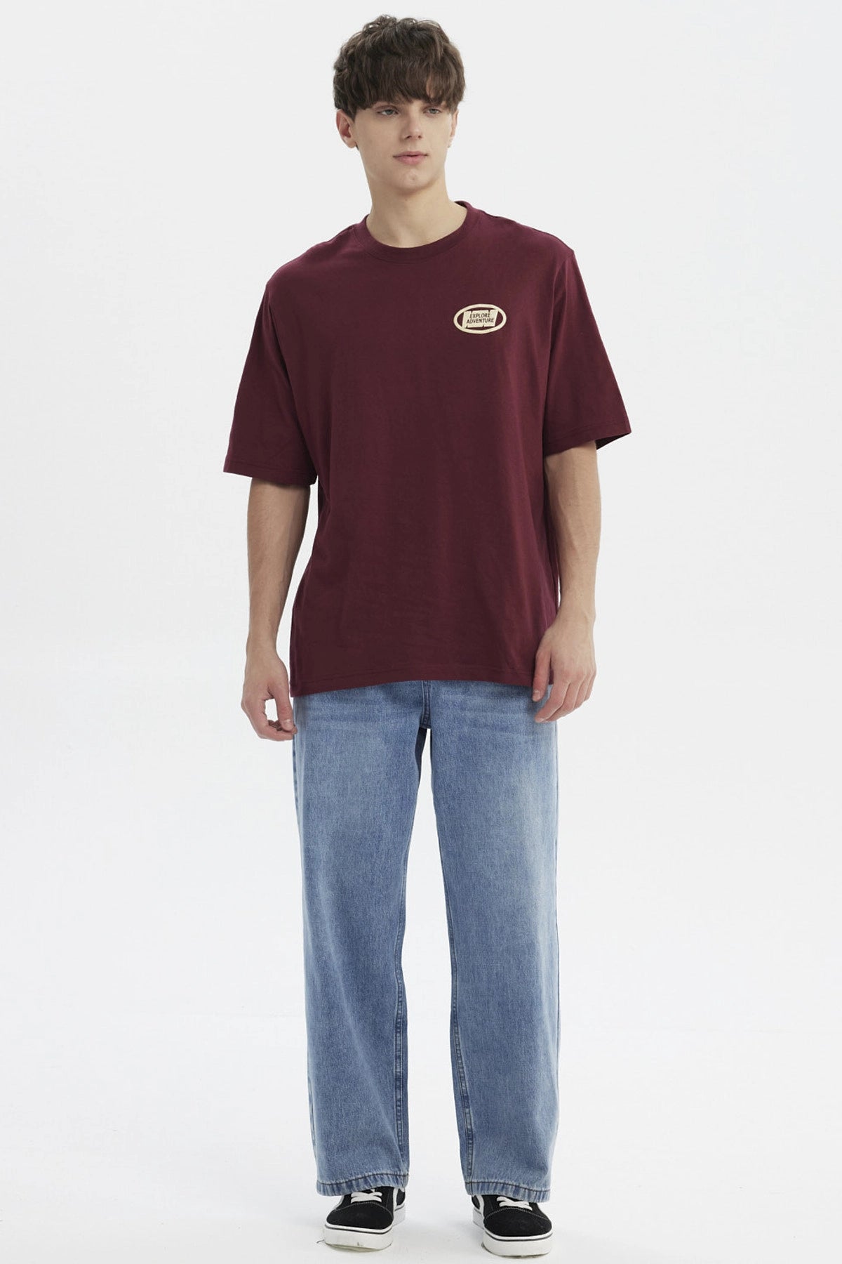 Polera Hombre Slim Burdeo
