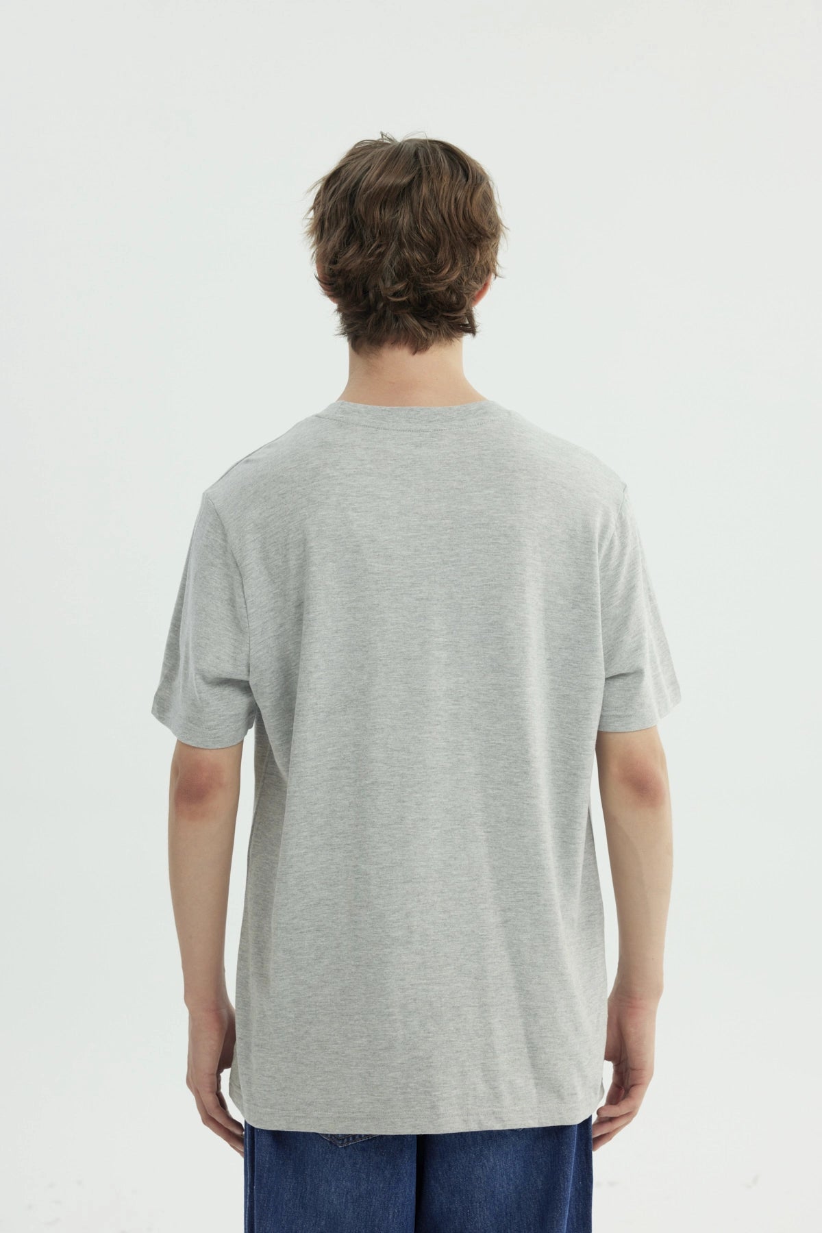 Polera Hombre Regular Gris Melange