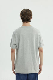 Polera Hombre Regular Gris Melange