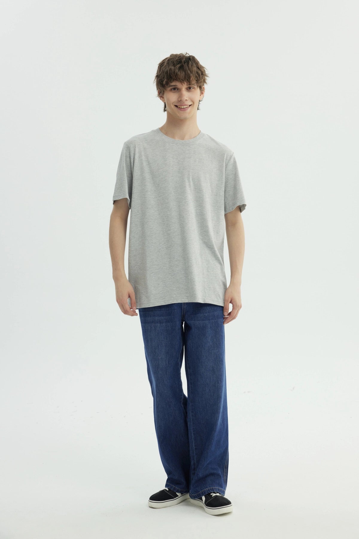 Polera Hombre Regular Gris Melange