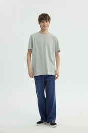 Polera Hombre Regular Gris Melange