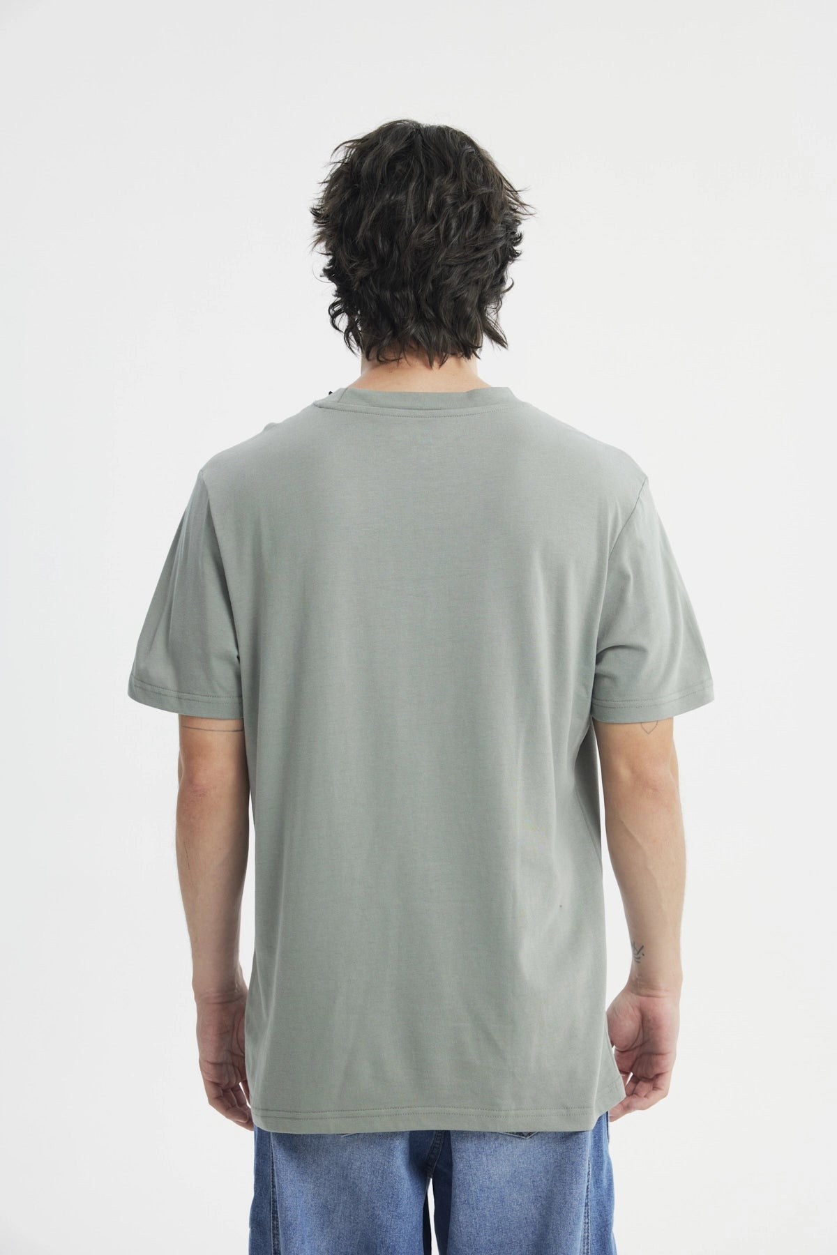 Polera Hombre Regular Verde Piedra