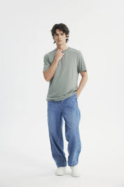 Polera Hombre Regular Verde Piedra
