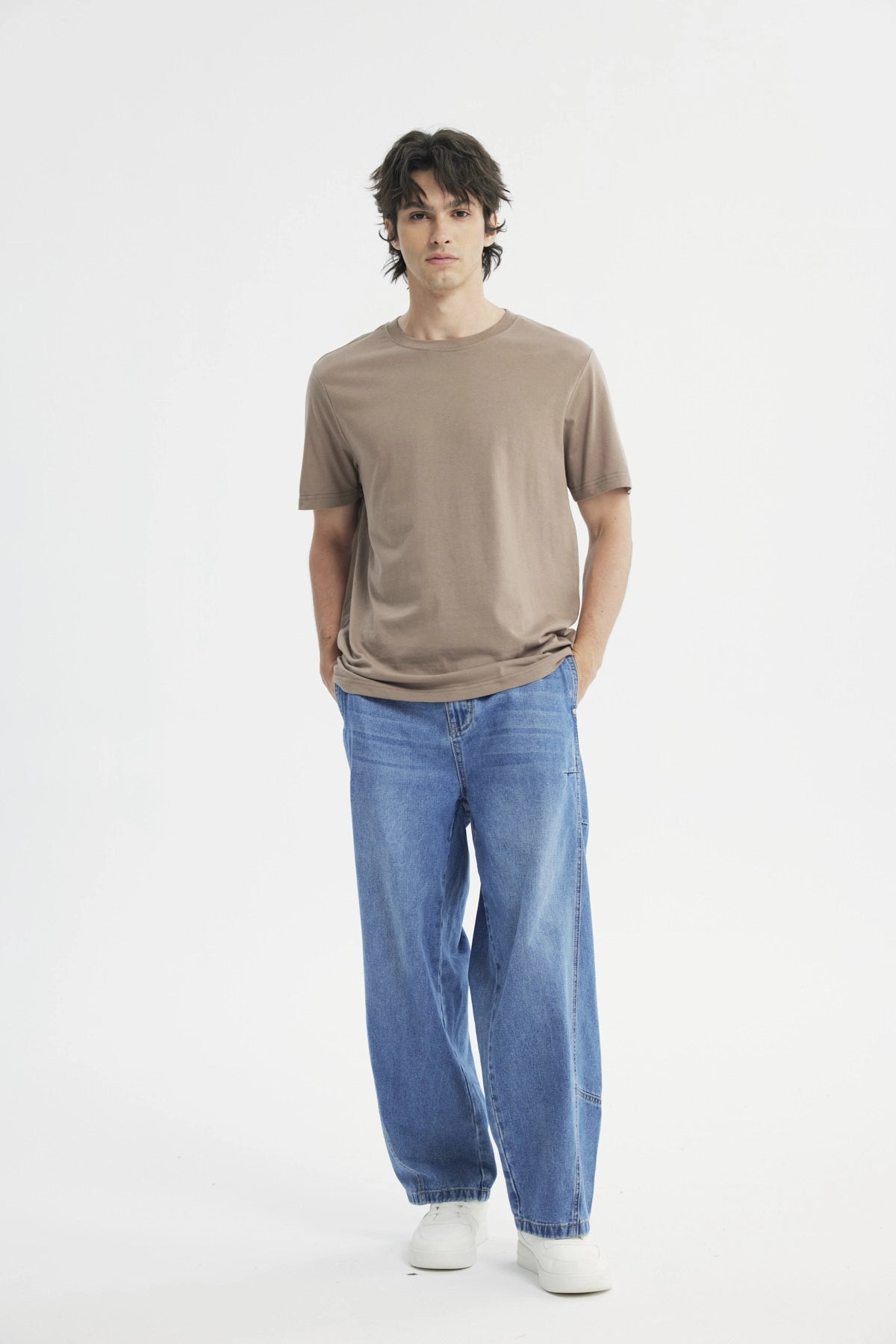 Polera Hombre Regular Café Claro