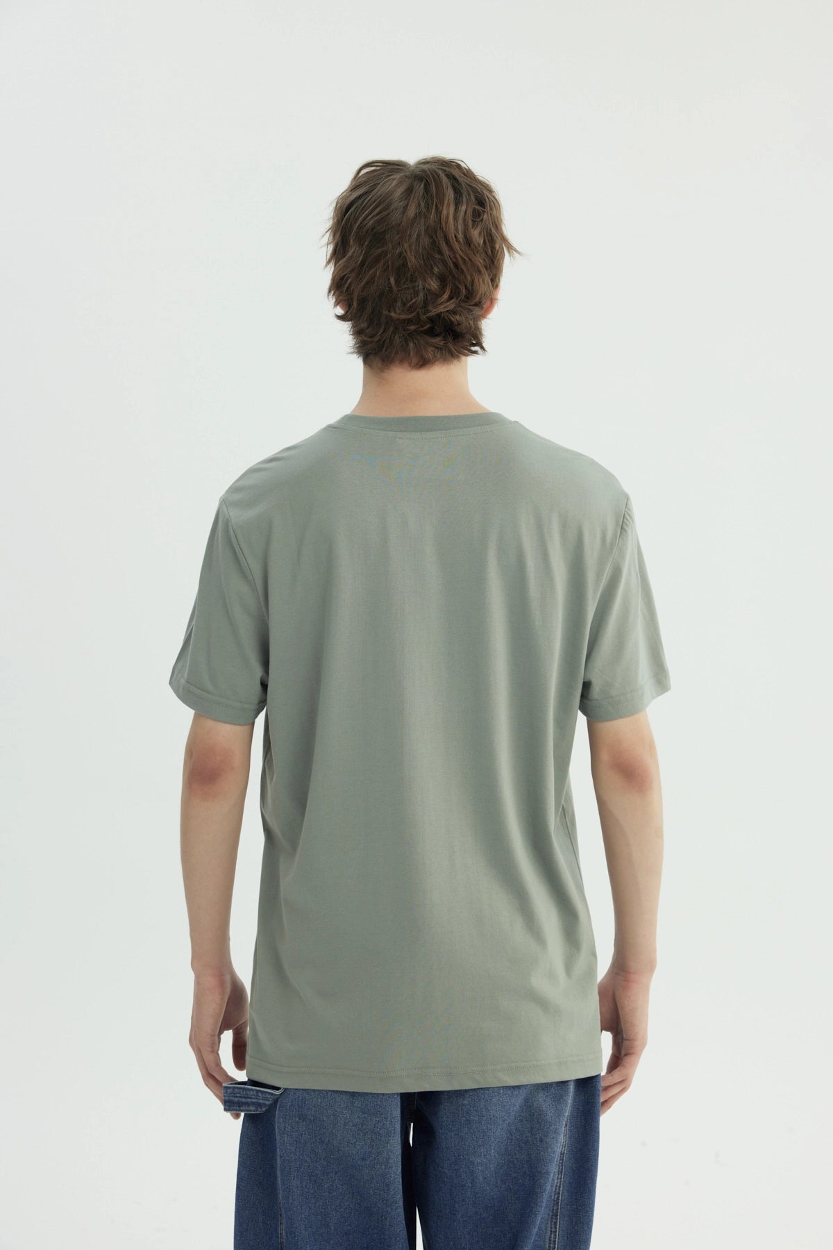 Polera Hombre Regular Verde Piedra