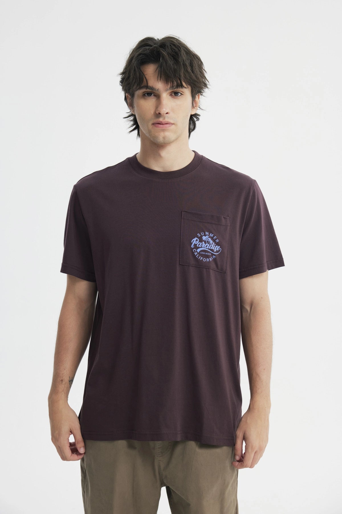 Polera Regular Hombre Burdeo
