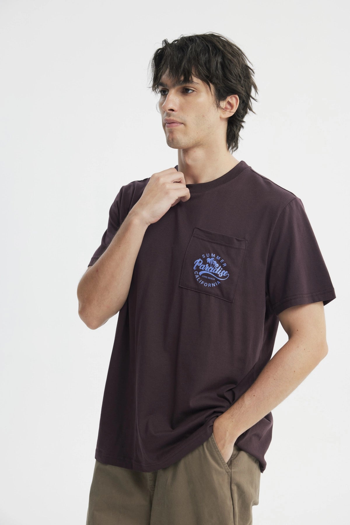 Polera Regular Hombre Burdeo