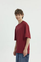 Polera Hombre Oversize Burdeo