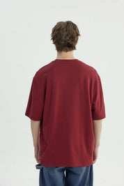Polera Hombre Oversize Burdeo