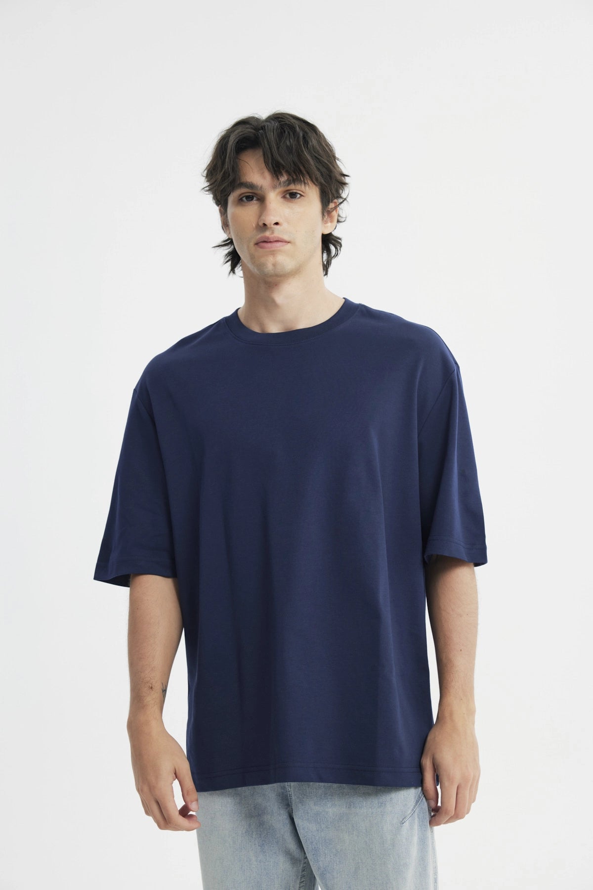 Polera Hombre Oversize Azul Marino