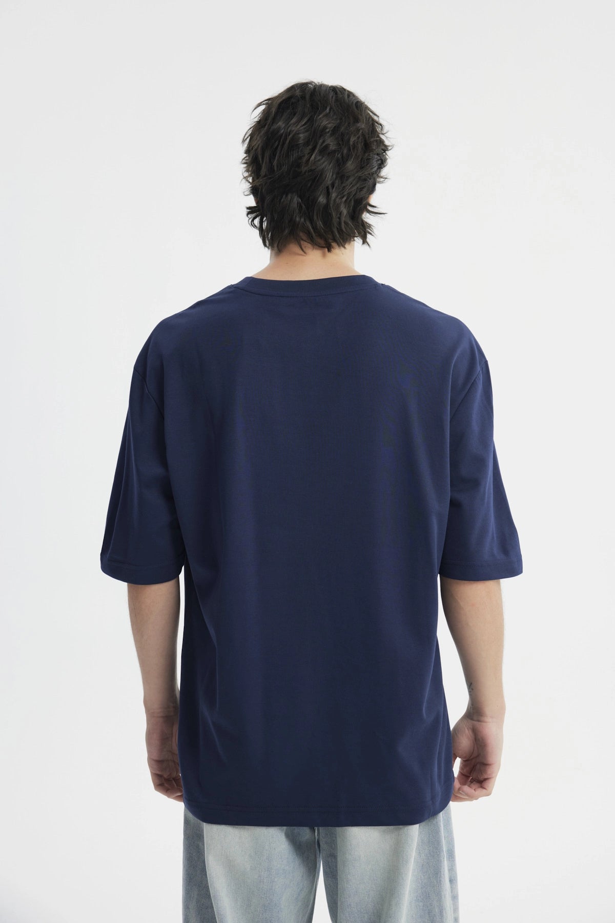Polera Hombre Oversize Azul Marino