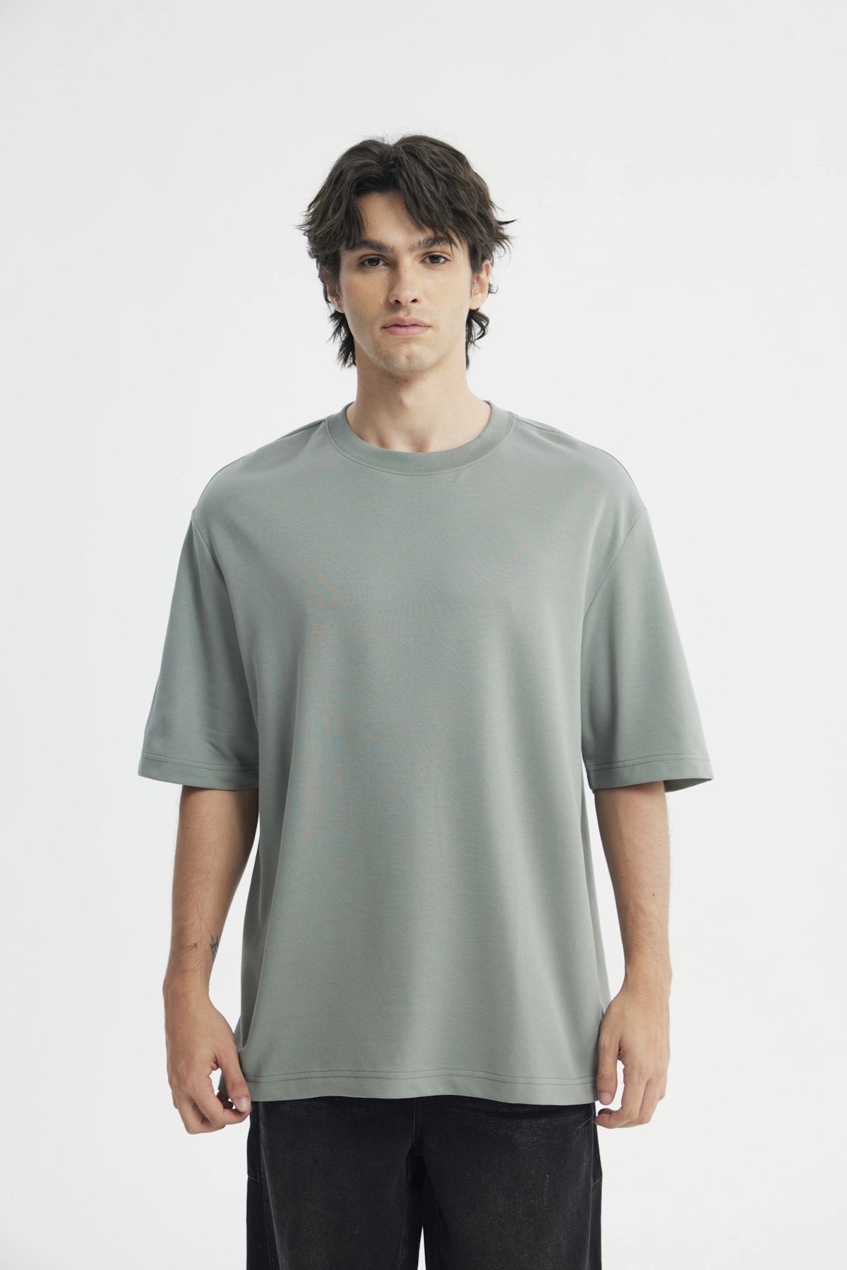 Polera Hombre Oversize Verde Piedra