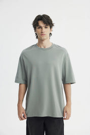 Polera Hombre Oversize Verde Piedra