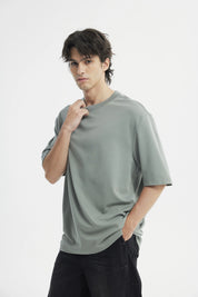 Polera Hombre Oversize Verde Piedra