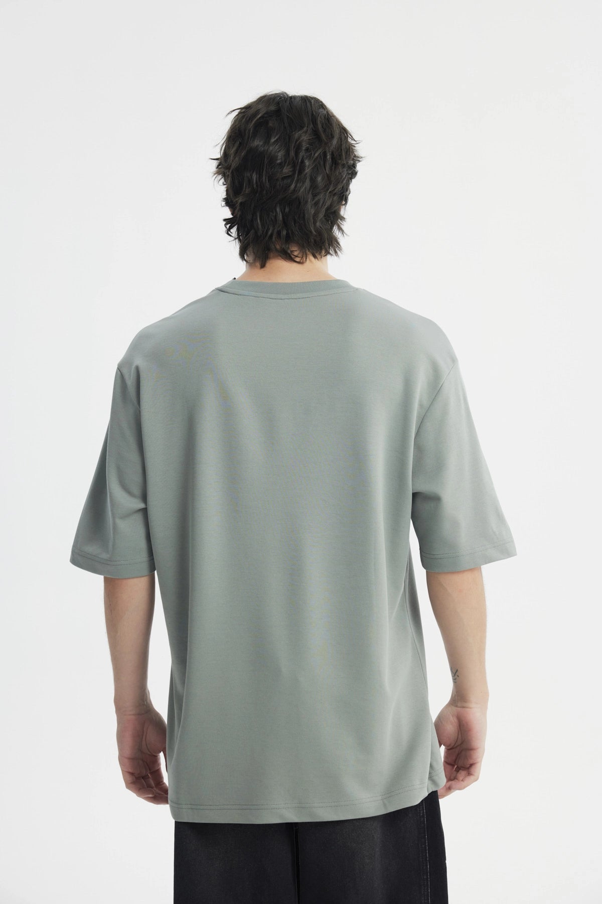 Polera Hombre Oversize Verde Piedra