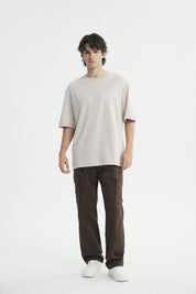 Polera Hombre Oversize Beige Oscuro