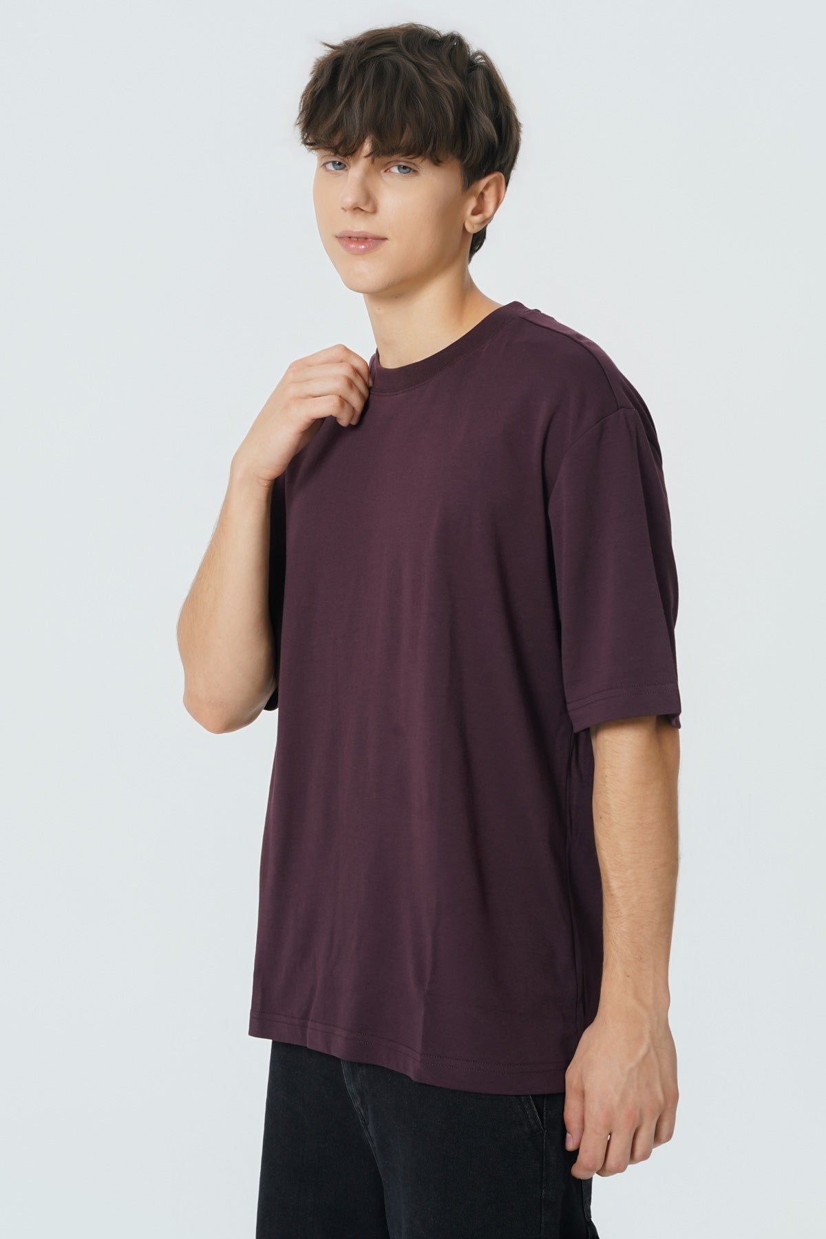 Polera Oversize Hombre Burdeo