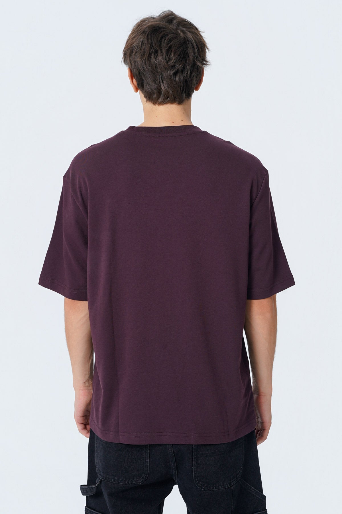 Polera Oversize Hombre Burdeo