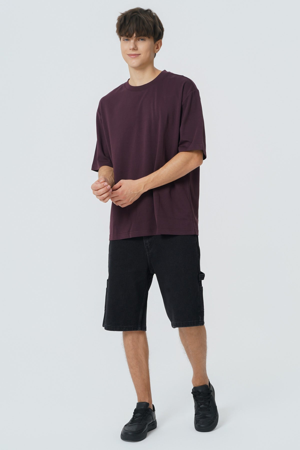 Polera Oversize Hombre Burdeo