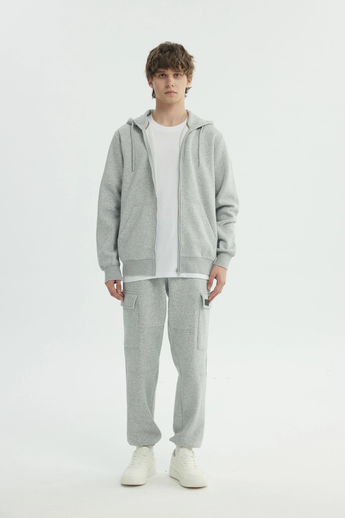 Polerón Hombre Regular Gris Melange