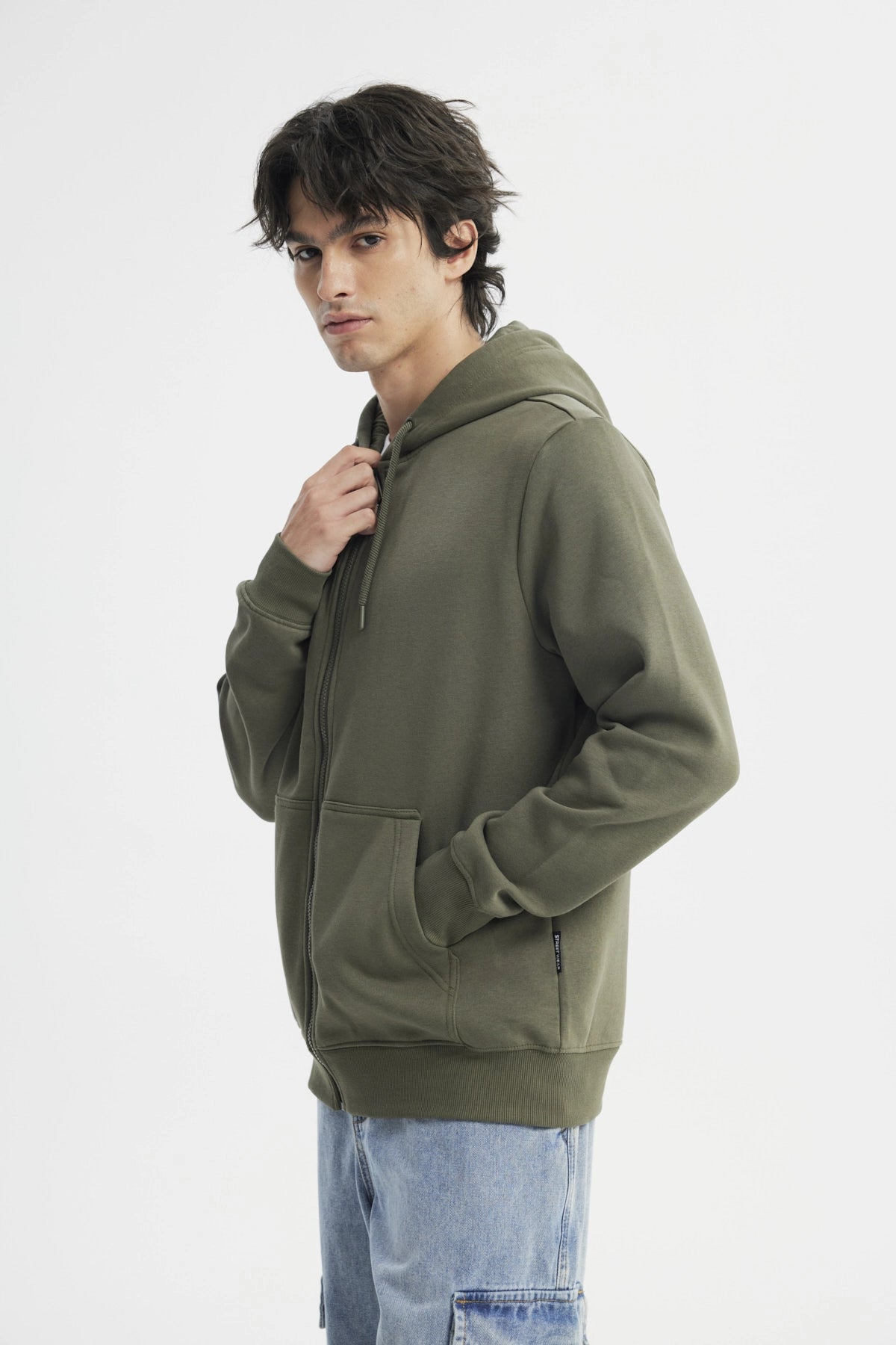 Polerón Regular Hombre Verde Militar