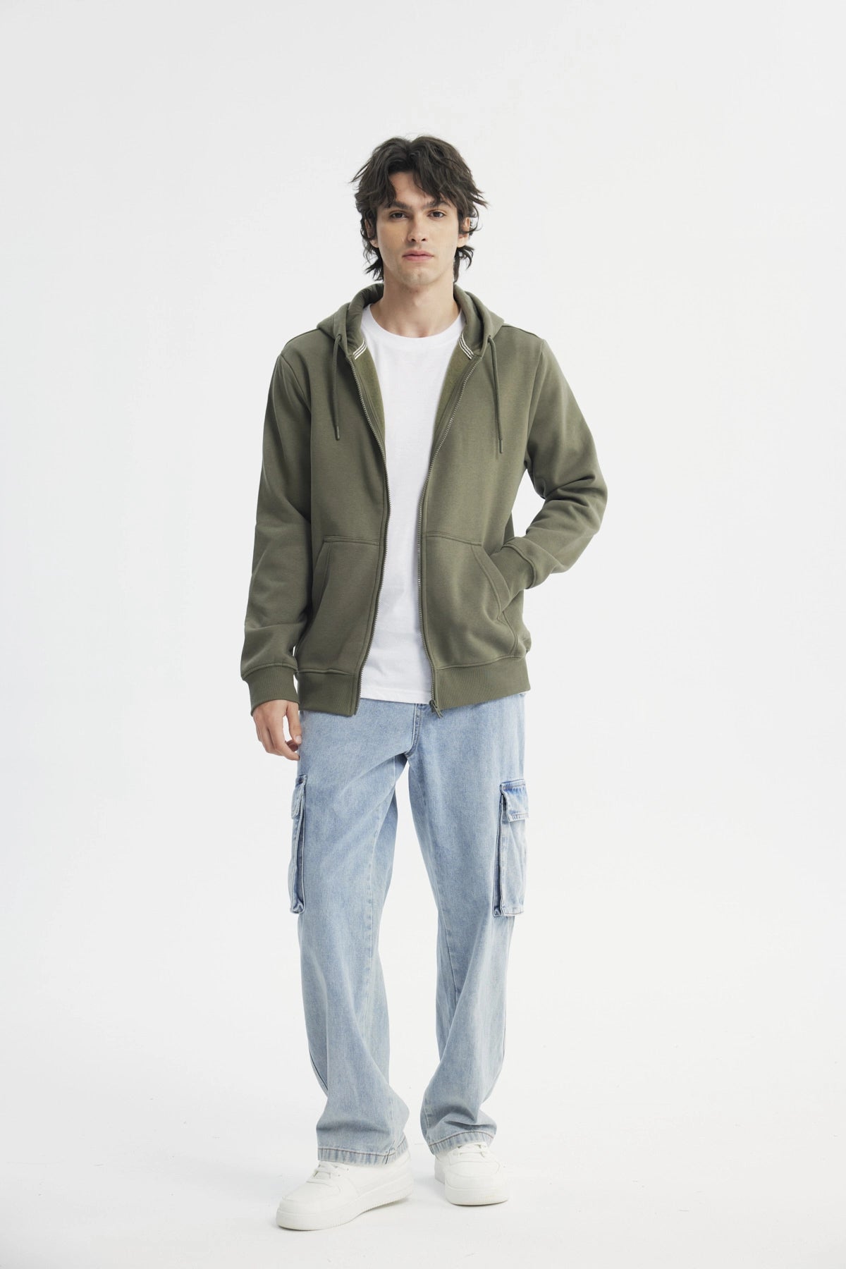 Polerón Regular Hombre Verde Militar