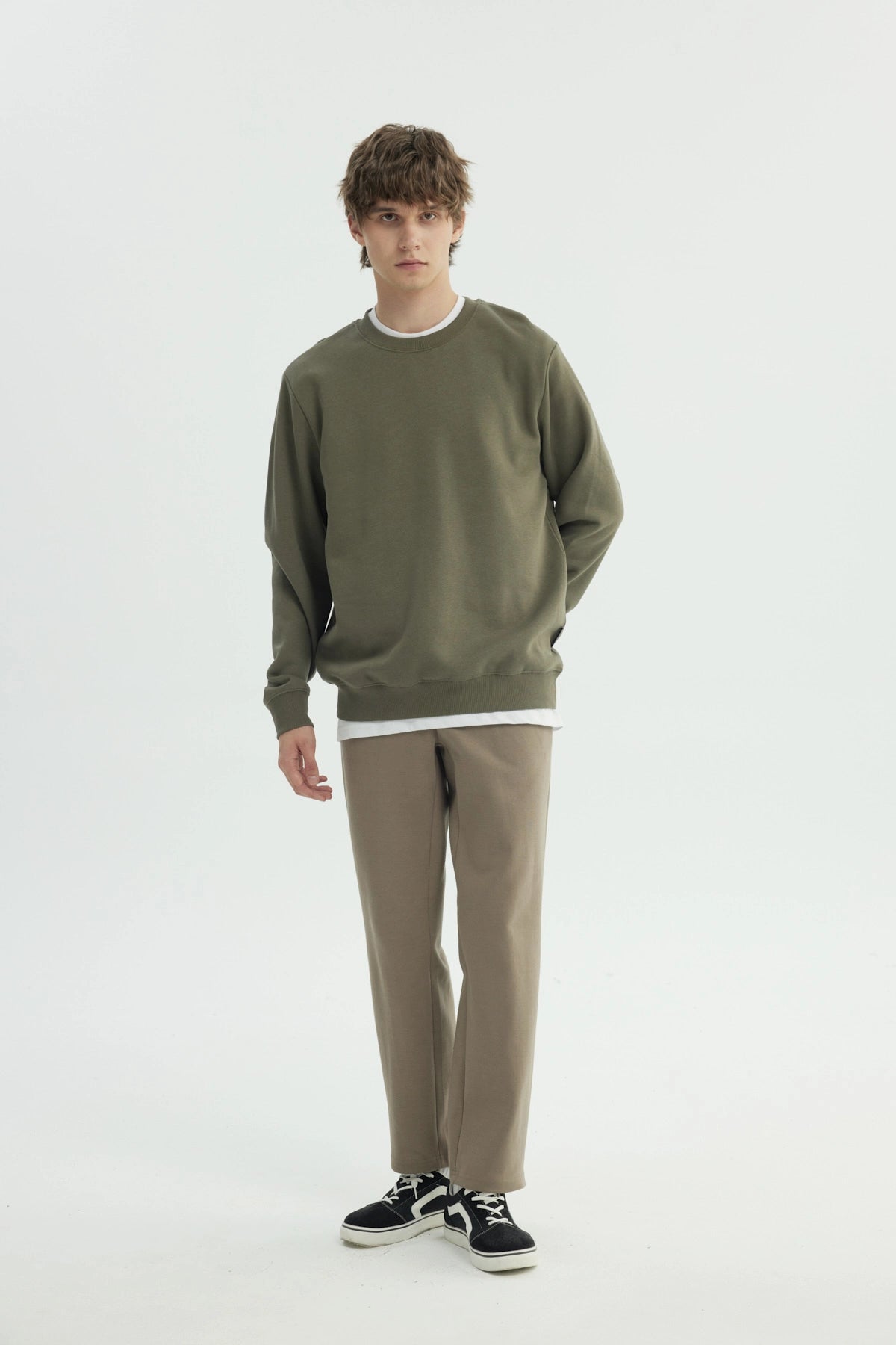 Polerón Hombre Regular Verde Militar