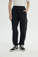 Pantalón Buzo Hombre Calce Recto Negro