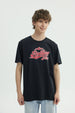 Polera Hombre Regular Negro / Rojo
