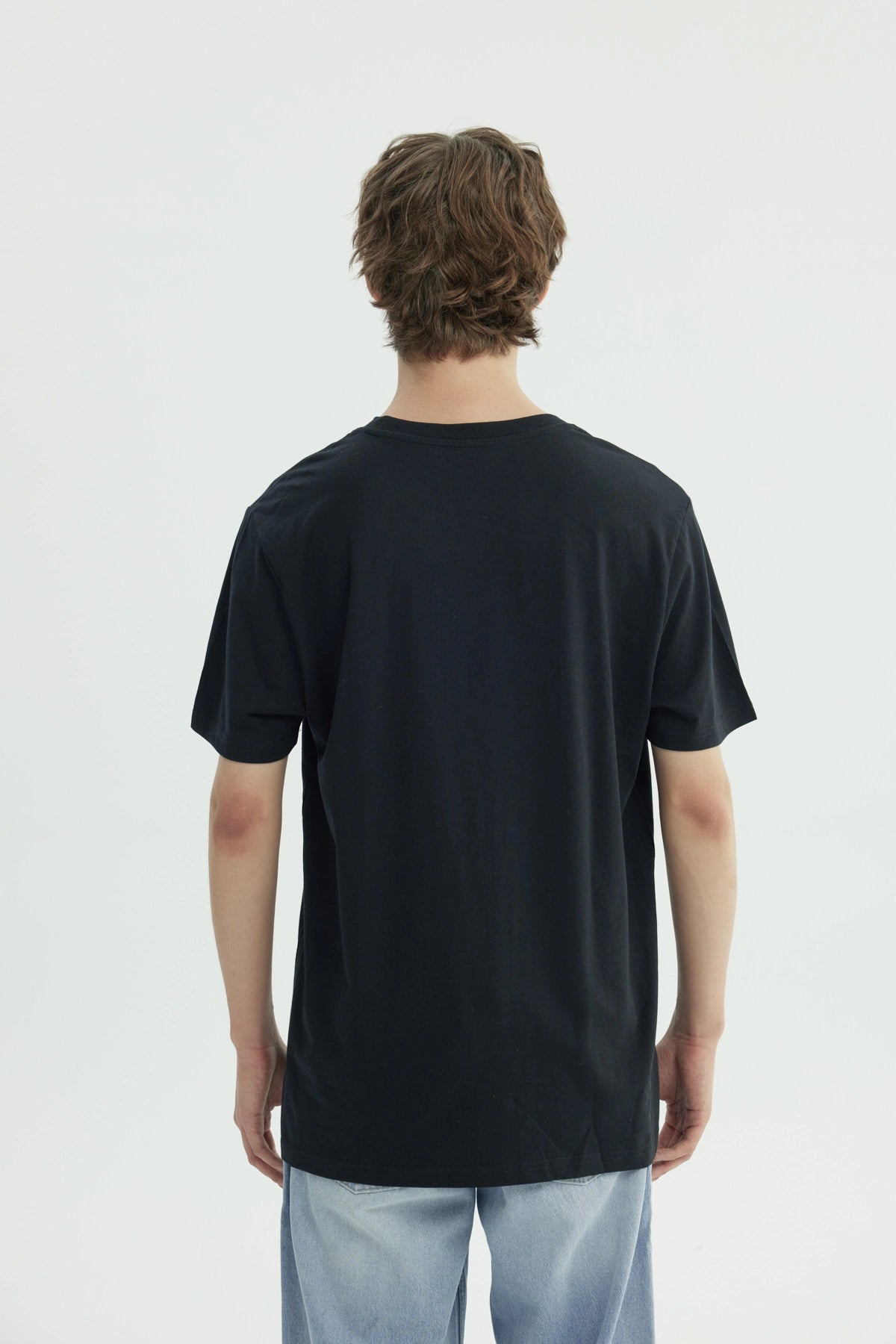 Polera Hombre Regular Negro / Rojo