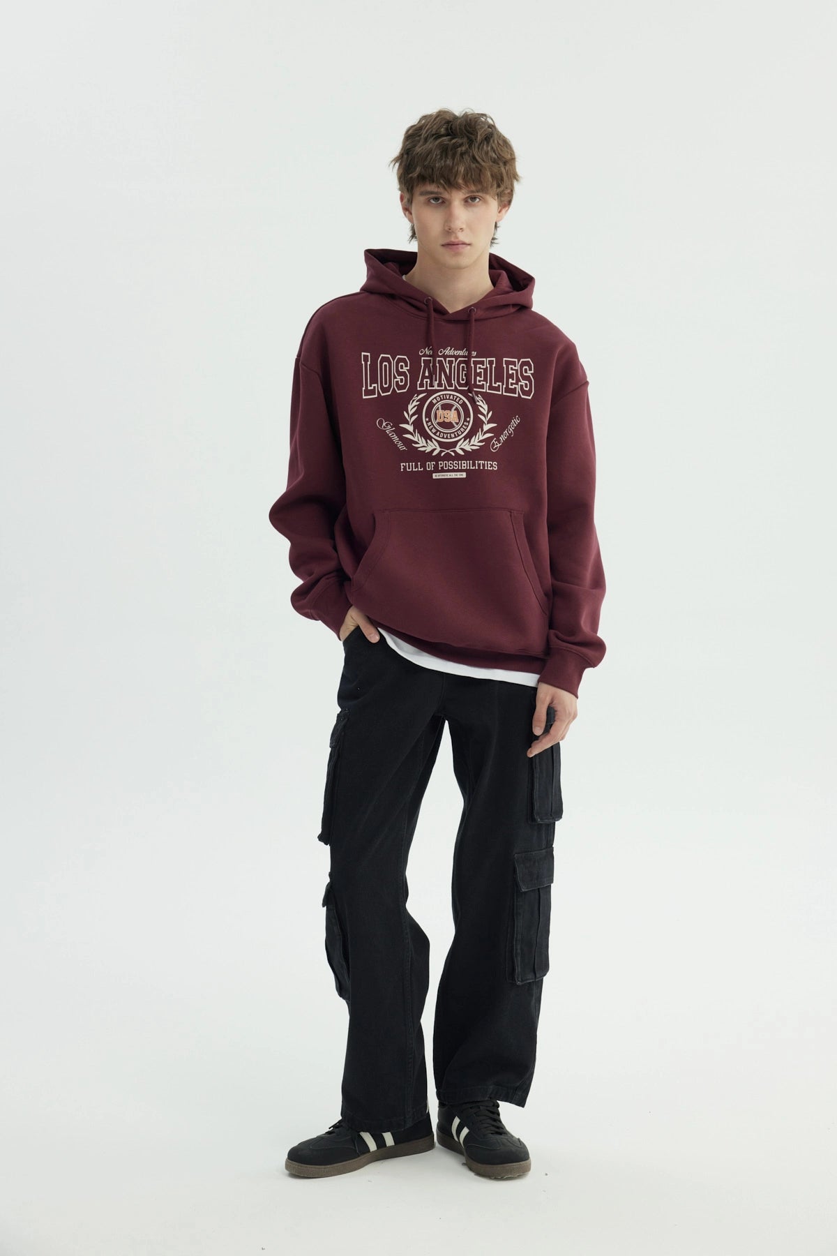 Polerón Hombre Oversize Burdeo