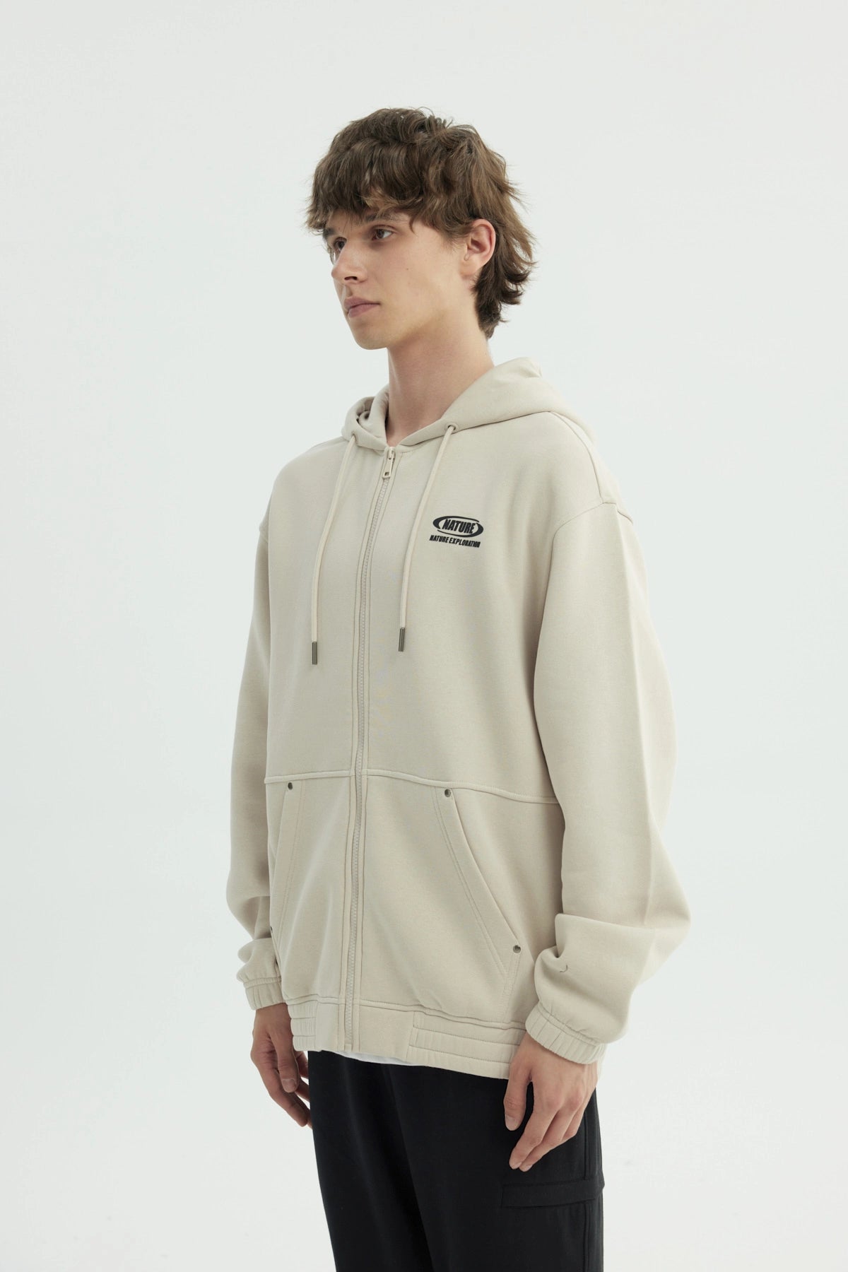 Polerón Hombre Oversize Beige Oscuro