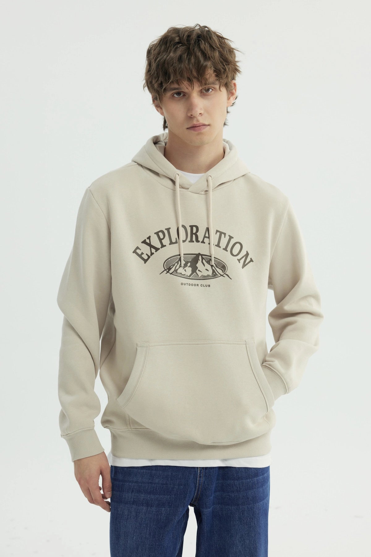 Polerón Hombre Regular Beige Oscuro