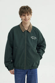Chaqueta Hombre Classic Cuello Camisero Verde Oscuro