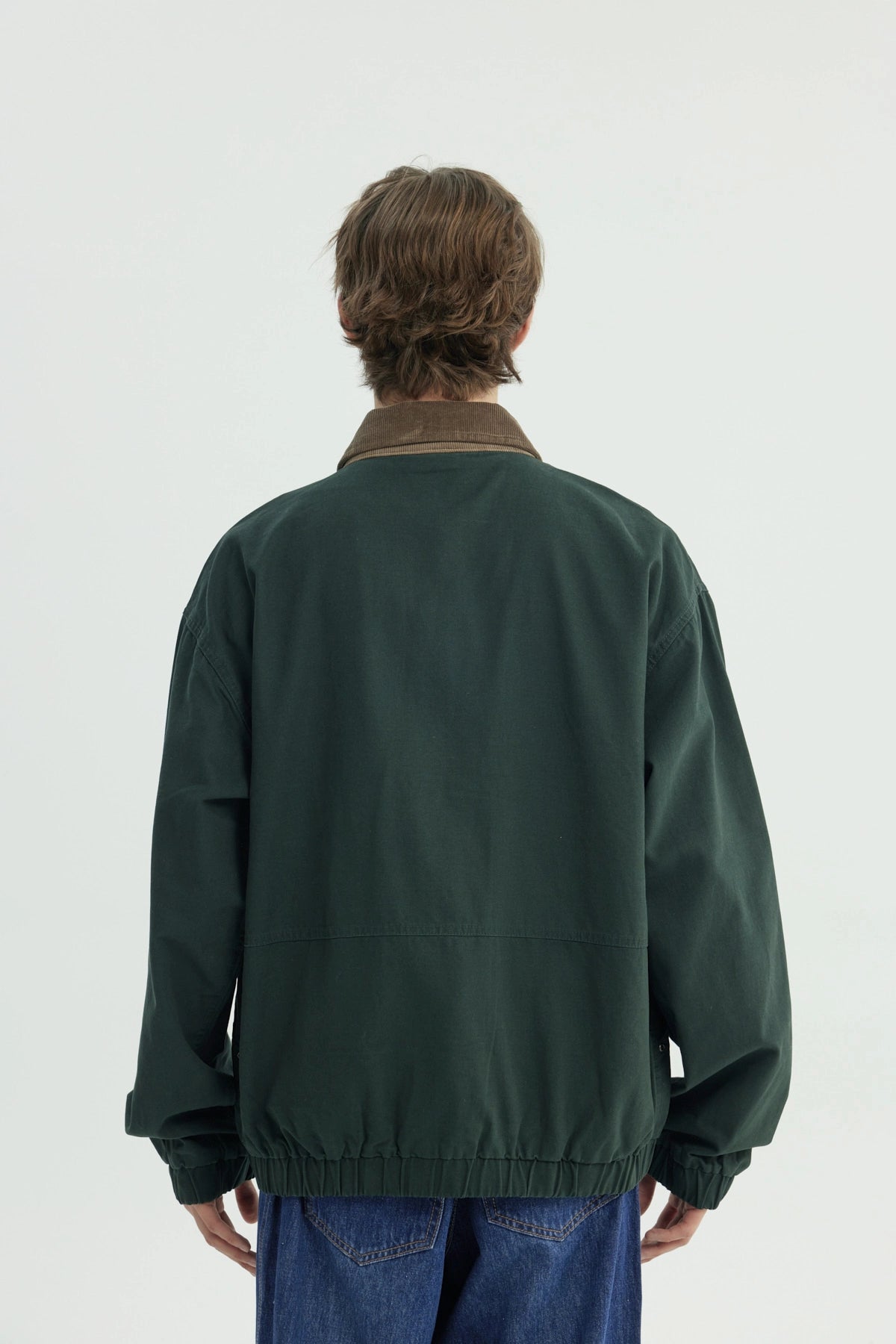 Chaqueta Hombre Classic Cuello Camisero Verde Oscuro