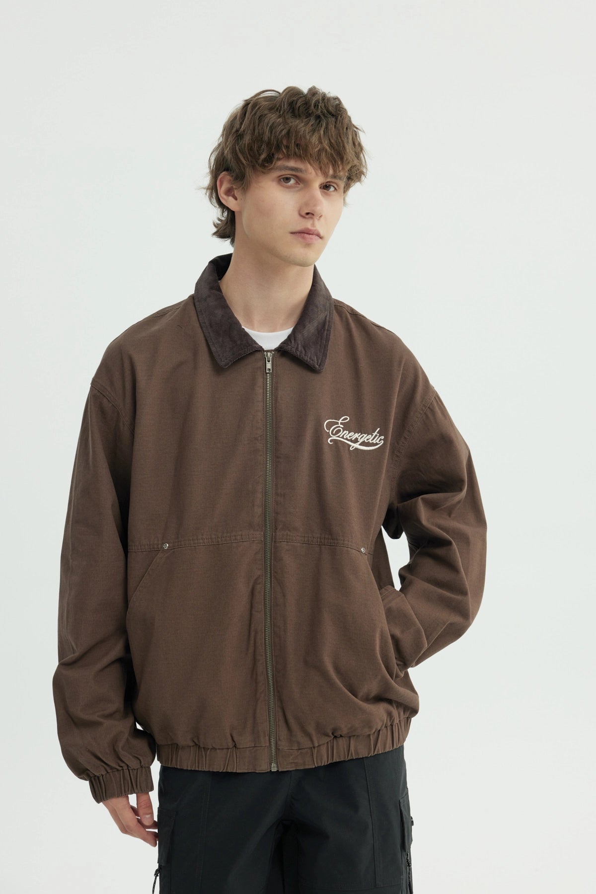 Chaqueta Hombre Classic Cuello Camisero Marron