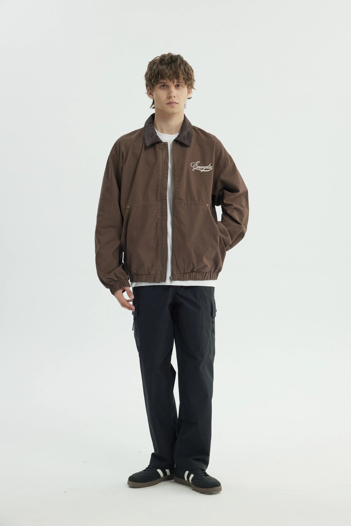 Chaqueta Hombre Classic Cuello Camisero Marron