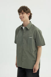 Camisa Hombre Oversize Verde Militar